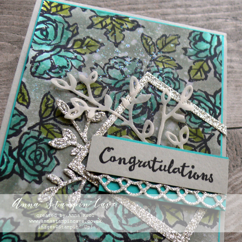 Anna' Stampin' Cave - Stampin' Up! Petal Palette Stamp Set and Petals & More Thinlits Dies - Bedazzled with Silver
