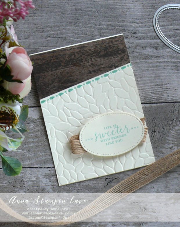 Anna' Stampin' Cave - friendship rustic card using Stampin' Up! Detailed with Love Stamp Set
