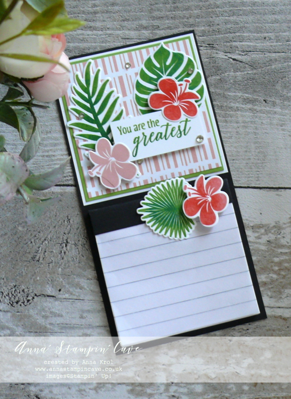 Anna' Stampin' Cave Teacher's Thank You Gift Fridge Magnet using Tropical Chic Stamp Set and Tropical Thinlits Dies from Stampin' Up!