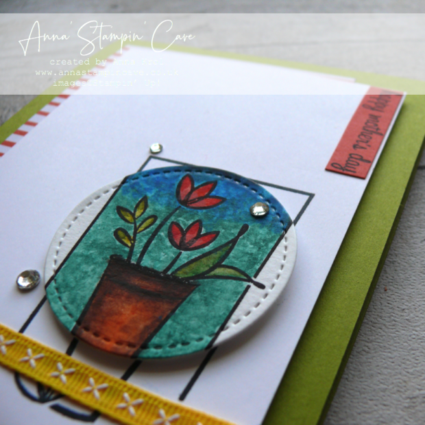 Anna' Stampin' Cave - Mother's Day card using watercolour pencils and Just Because Stamp Set by Stampin' Up!